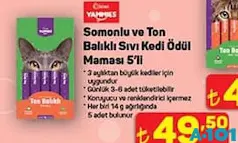 KİWİ YAMMİES SOMONLU VE TON BALIKLI SIVI KEDİ ÖDÜL MAMASI 5'Lİ
